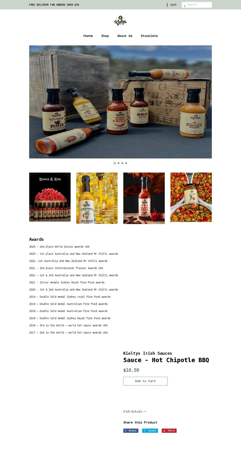 kieltysirish.com.au shopify website screenshot