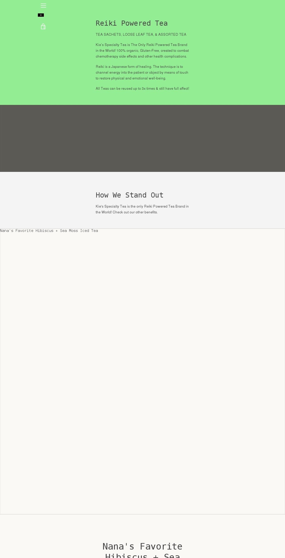 kiesspecialtytea.com shopify website screenshot