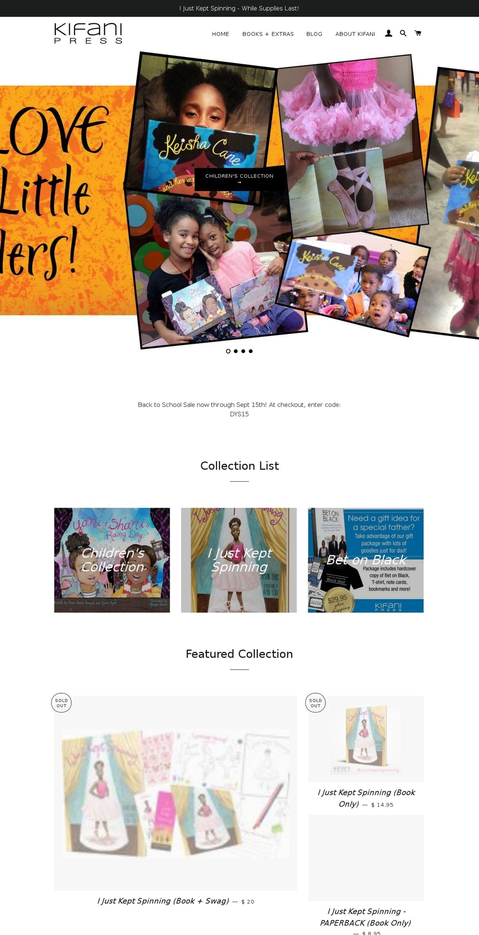 kifaniinc.com — Shopify storefront screenshot
