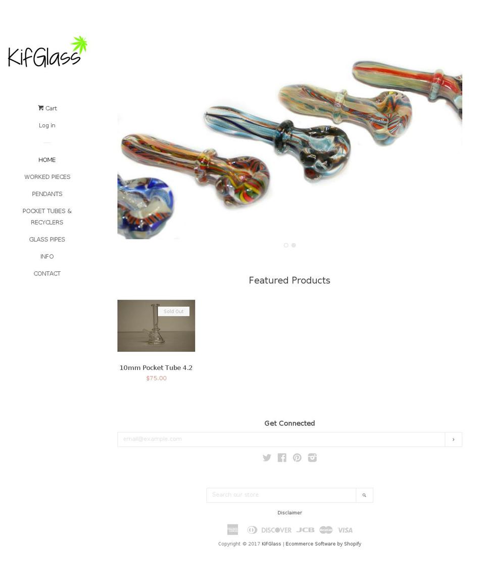 kifglass.com shopify website screenshot