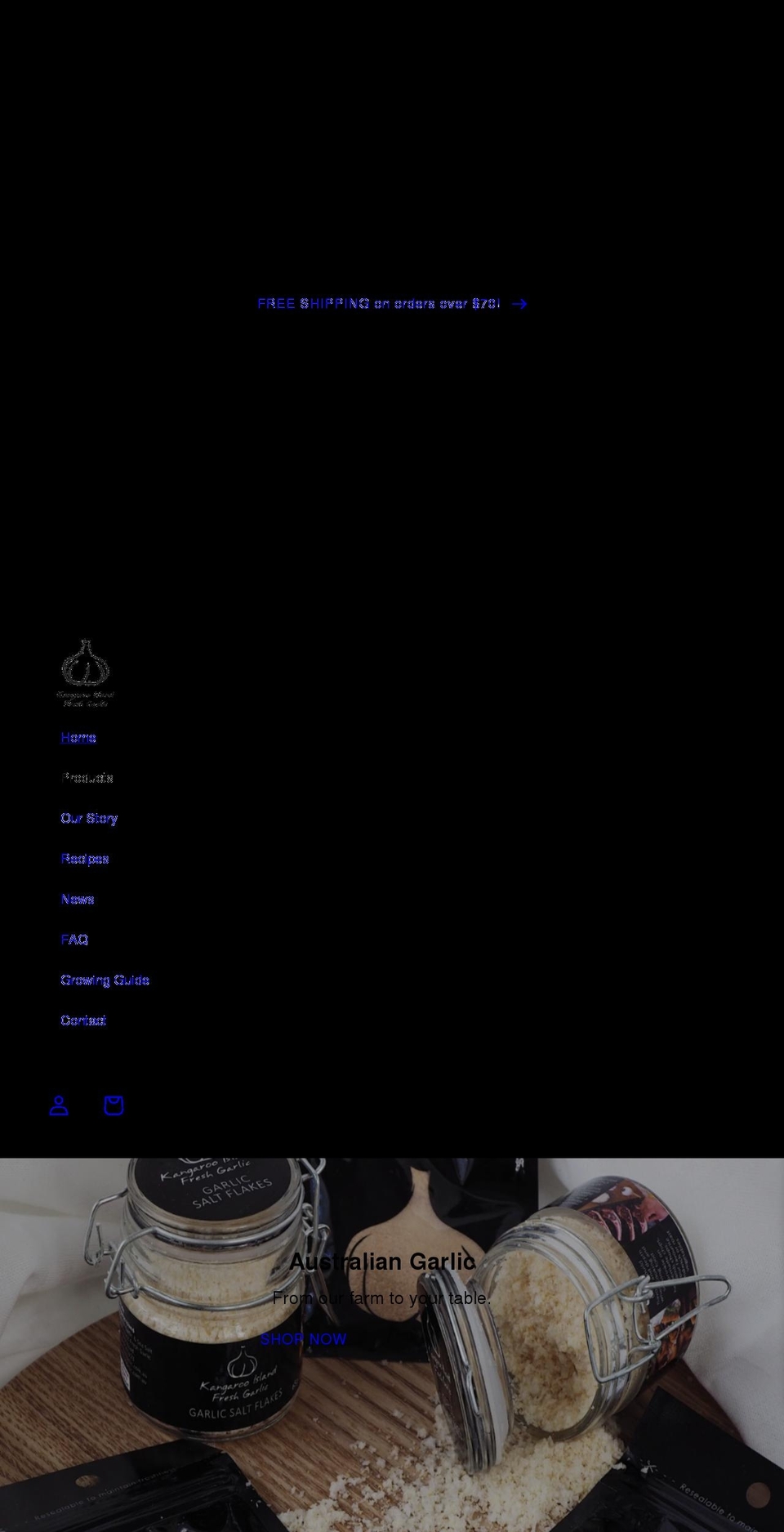 kifreshgarlic.com.au shopify website screenshot
