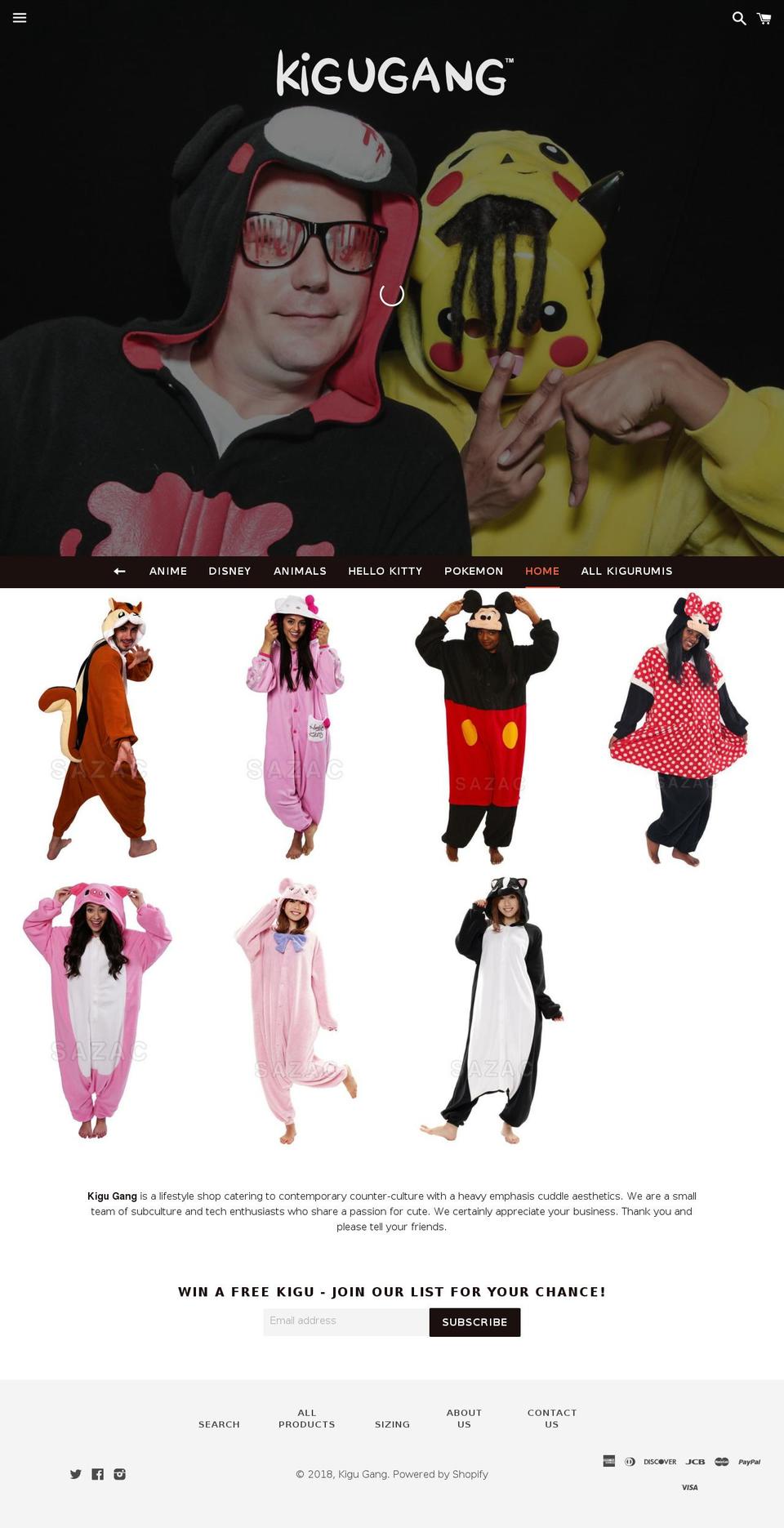 kigurumicon.com — Shopify storefront screenshot