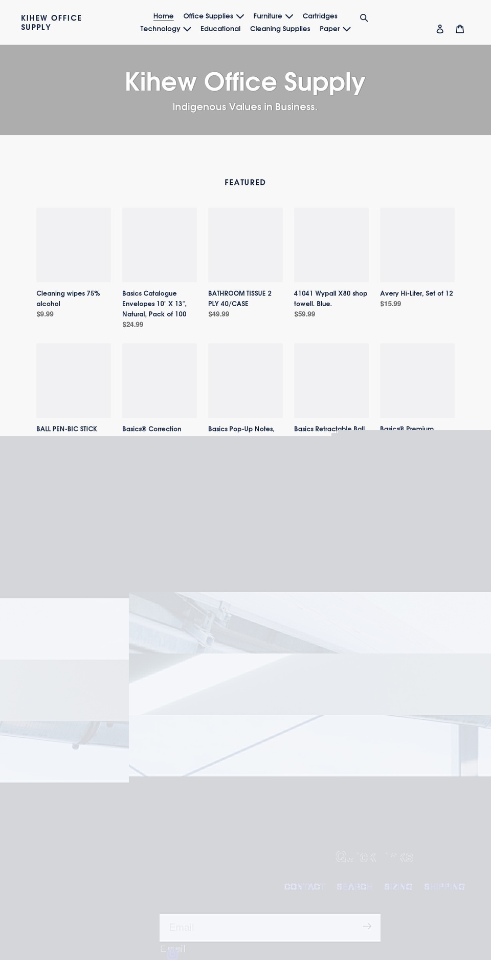 kihewofficesupply.com shopify website screenshot