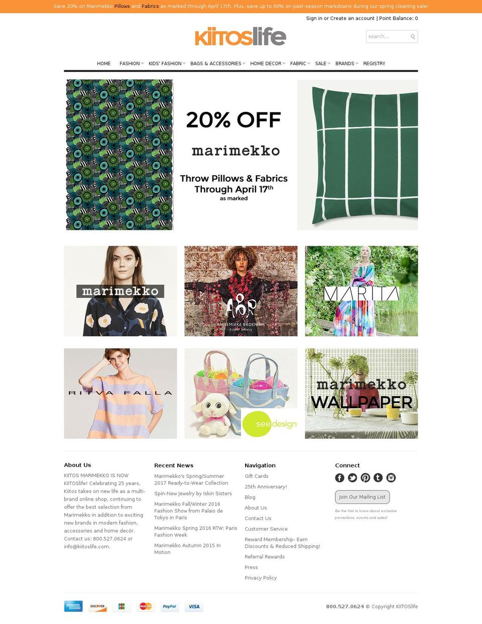 kiitos-kids.com shopify website screenshot