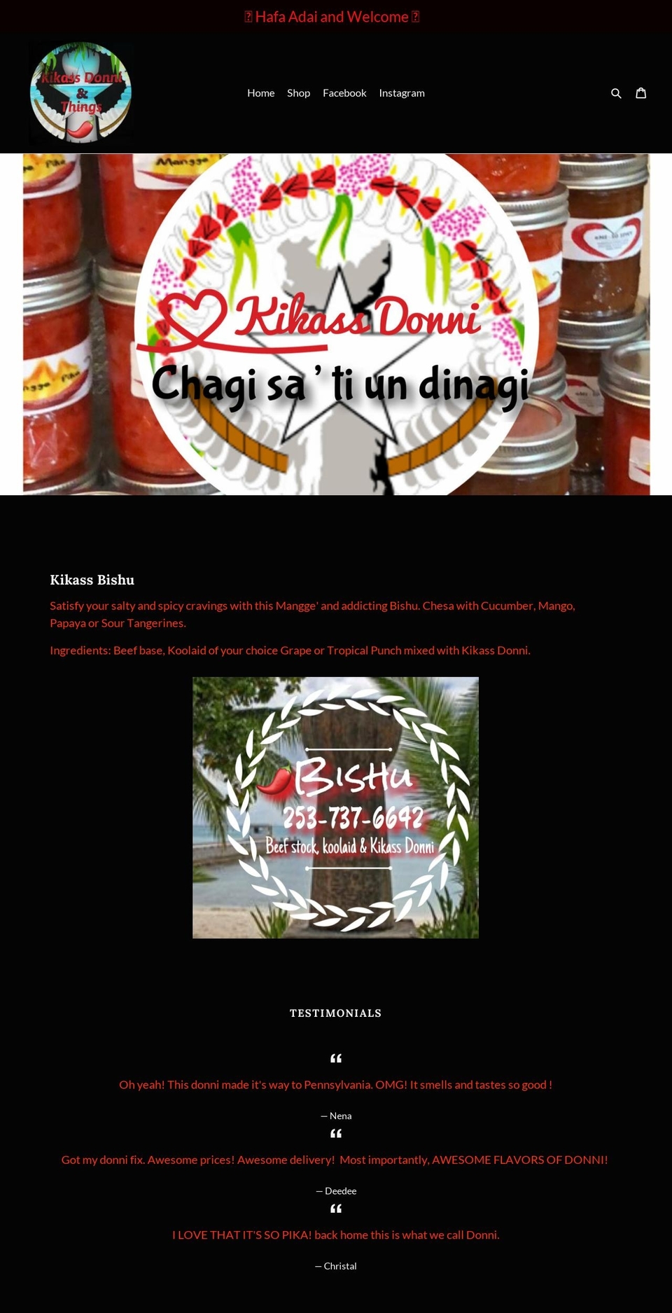 kikassdonni.com — Shopify storefront screenshot