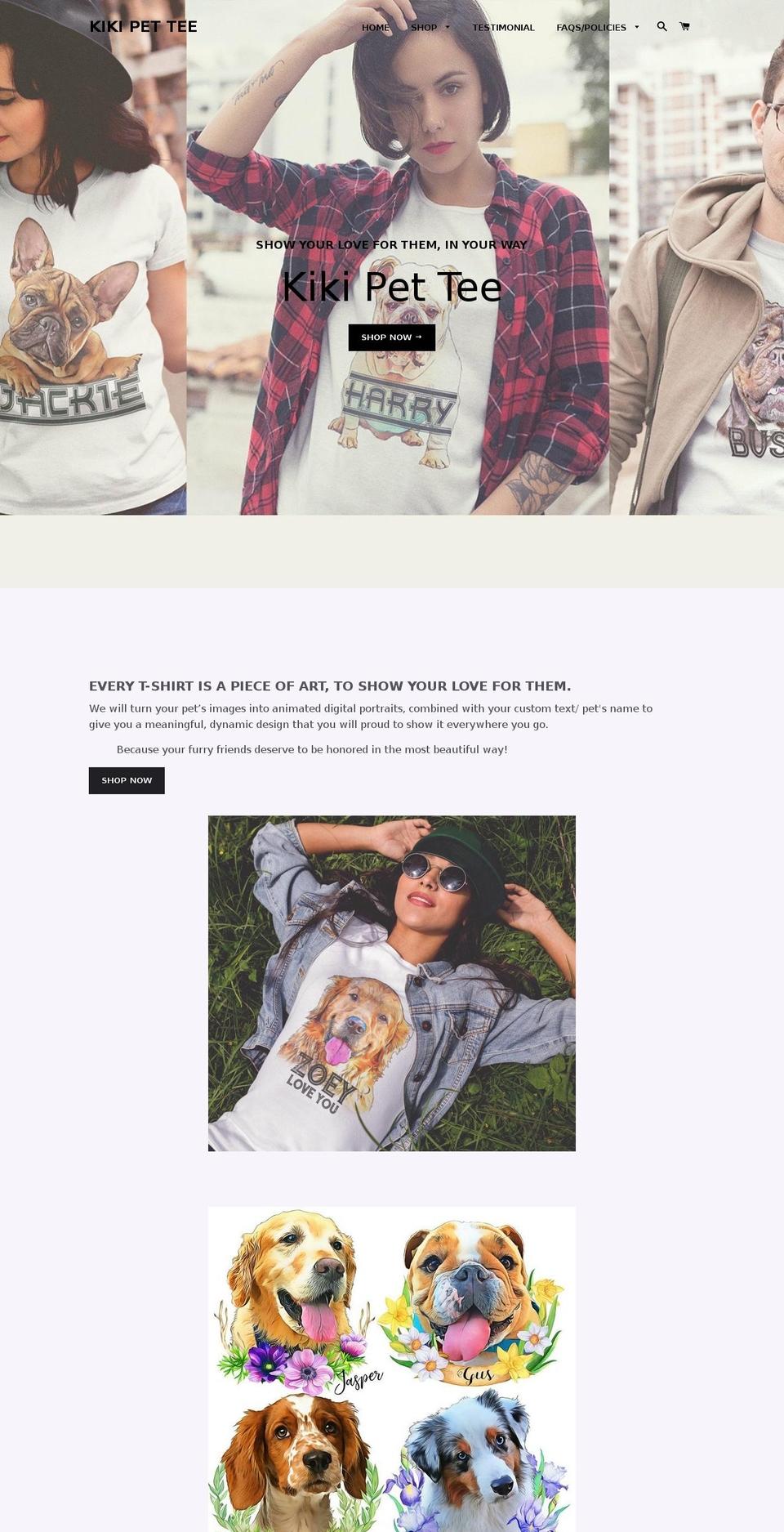 kiki-pet-tee.com — Shopify storefront screenshot