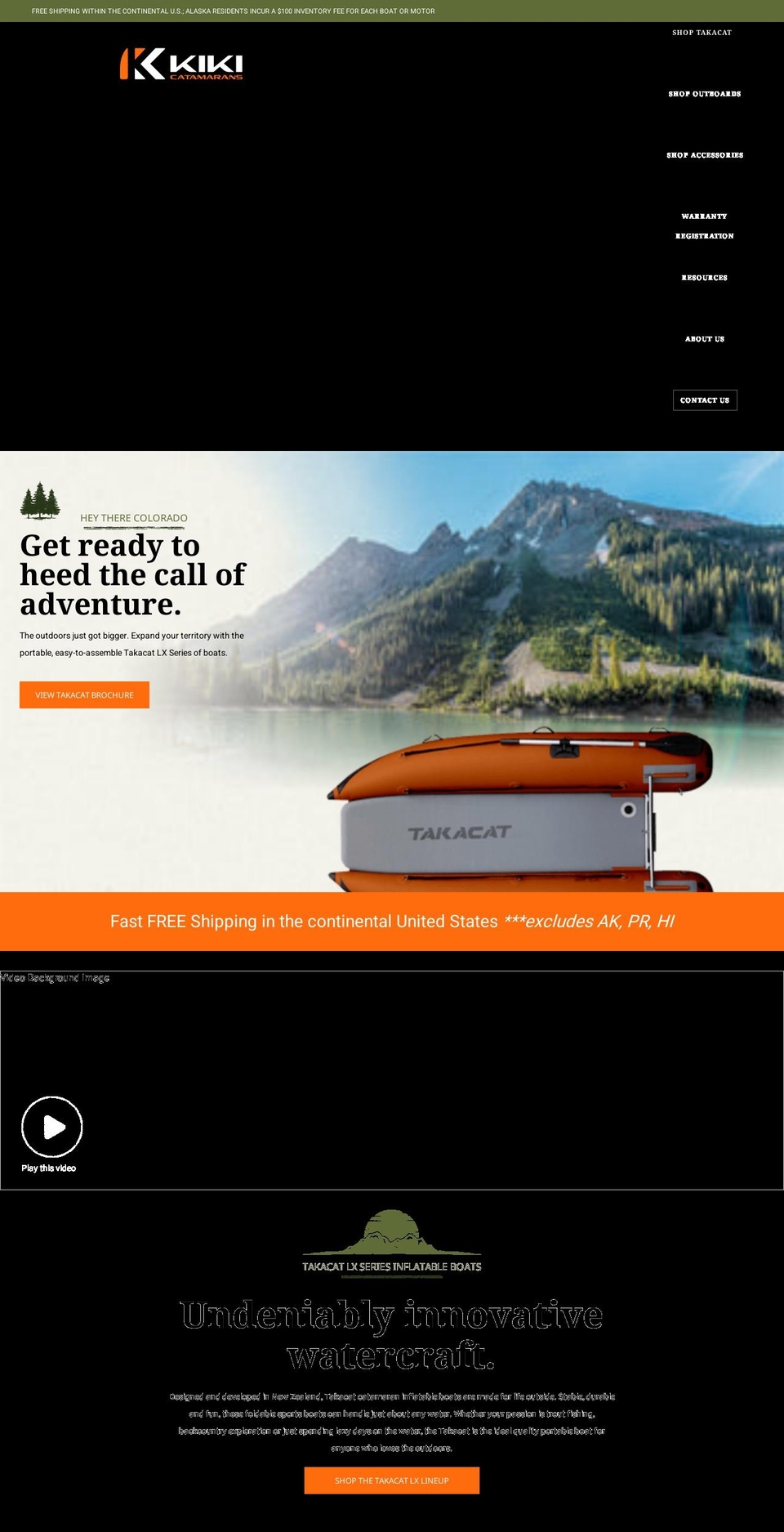 kikicatamarans.com shopify website screenshot