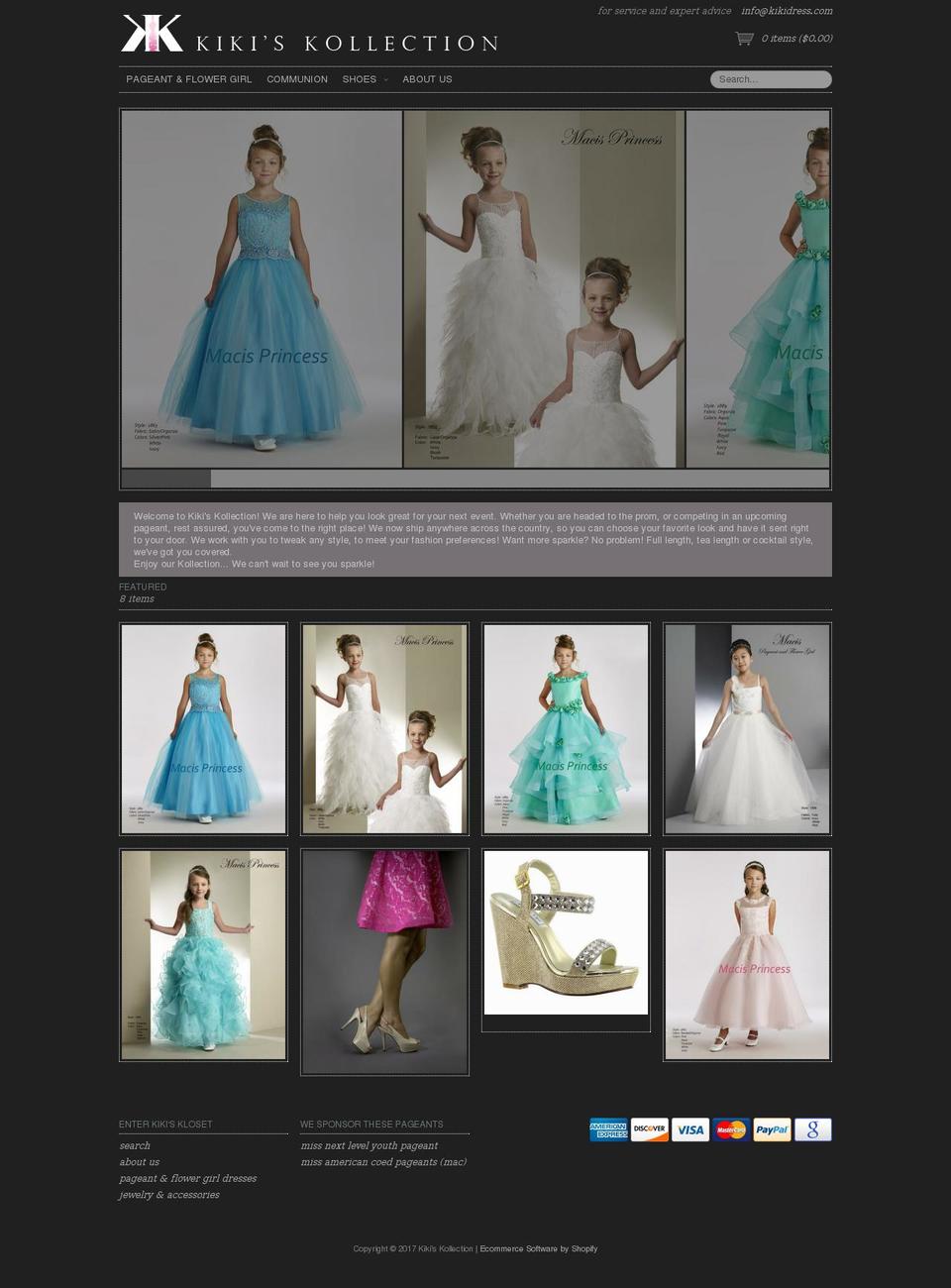 Couture Shopify theme site example kikidress.com
