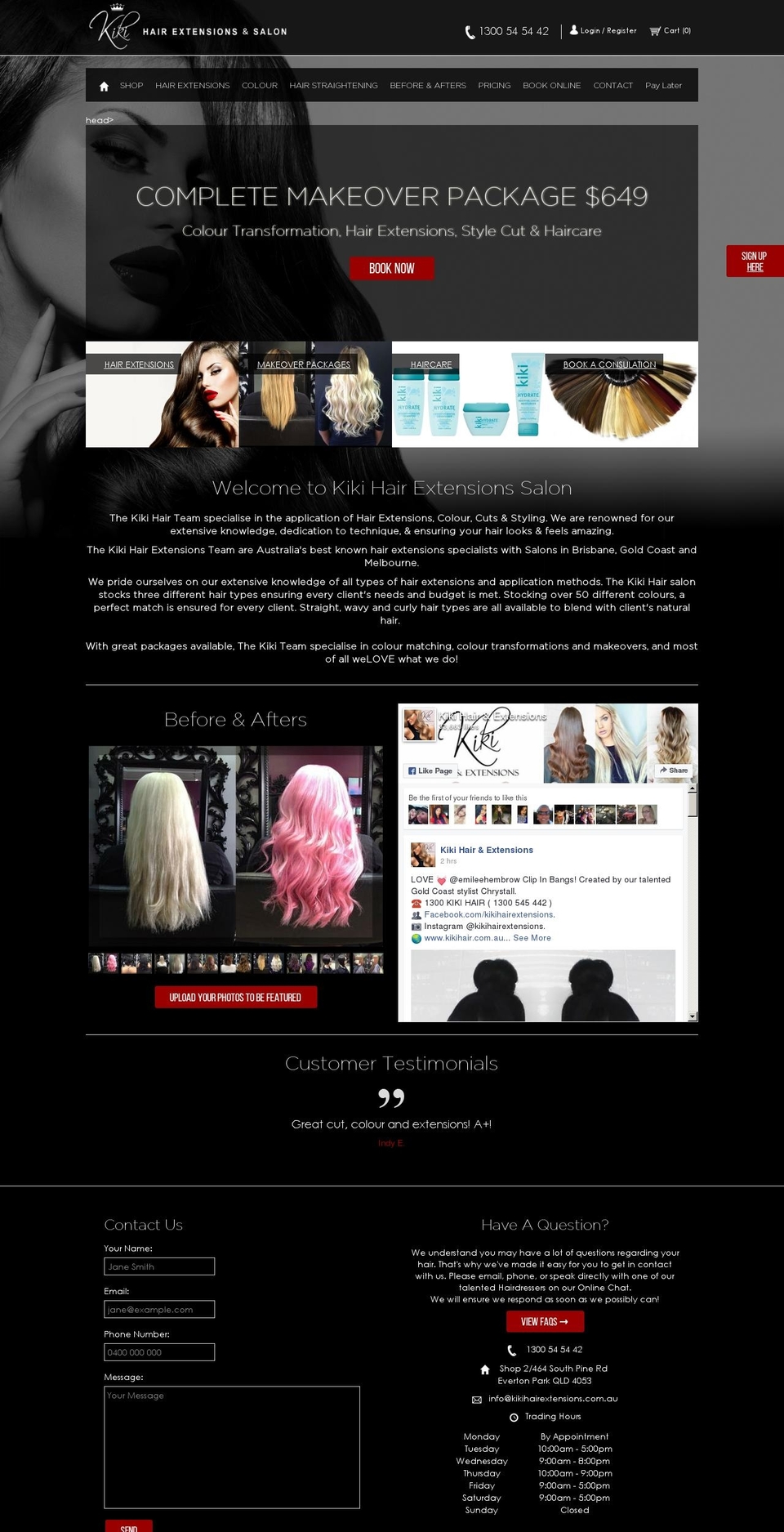 kikihair.com.au shopify website screenshot