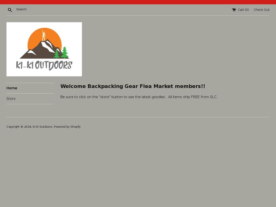 kikioutdoors.com — Shopify storefront screenshot