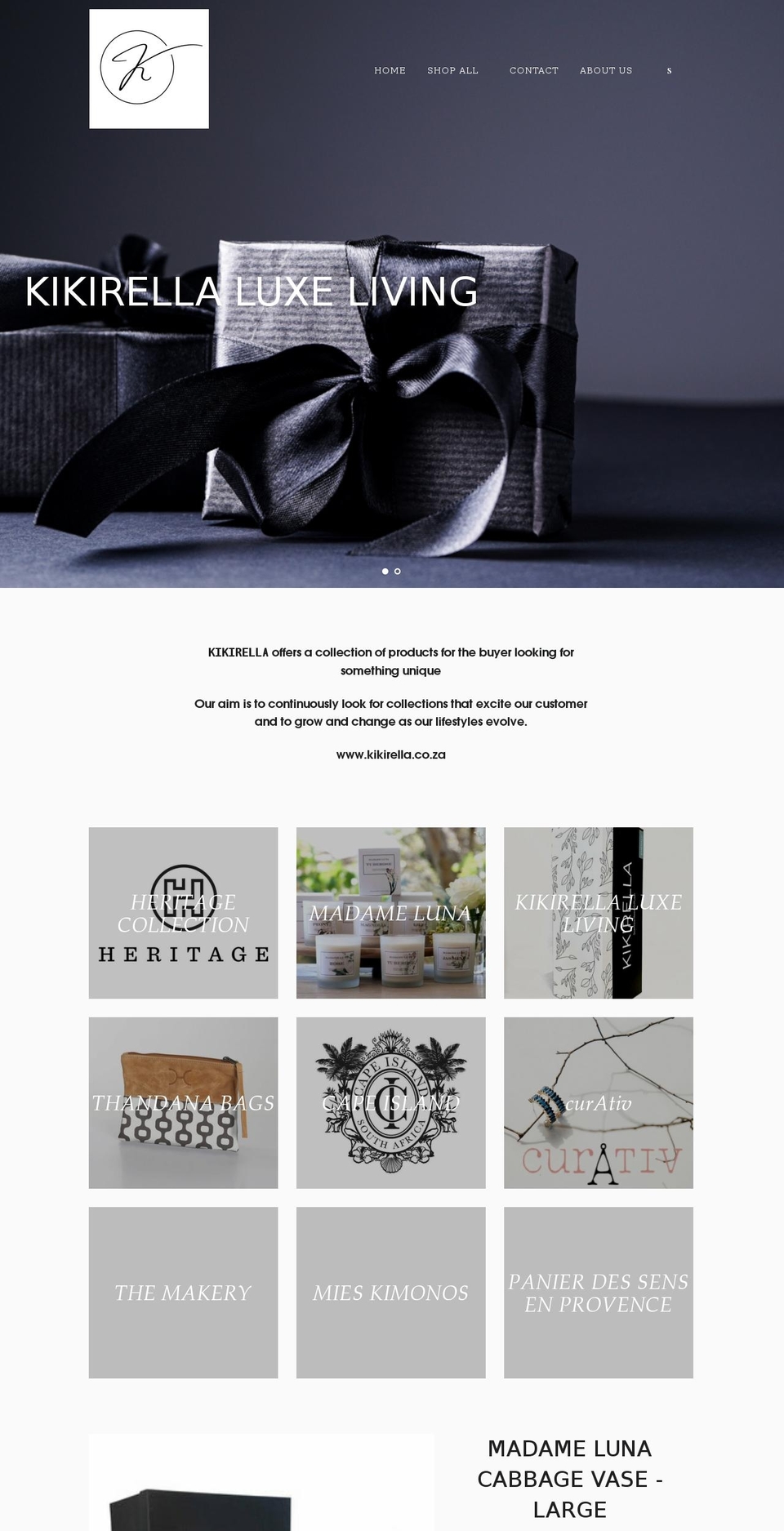 kikirella.co.za shopify website screenshot