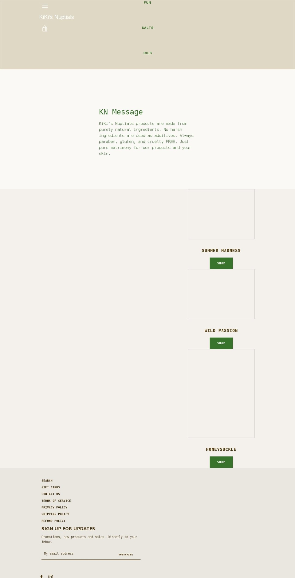 kikisnuptials.com shopify website screenshot