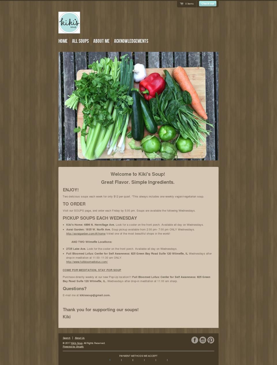 kikissoup.com shopify website screenshot