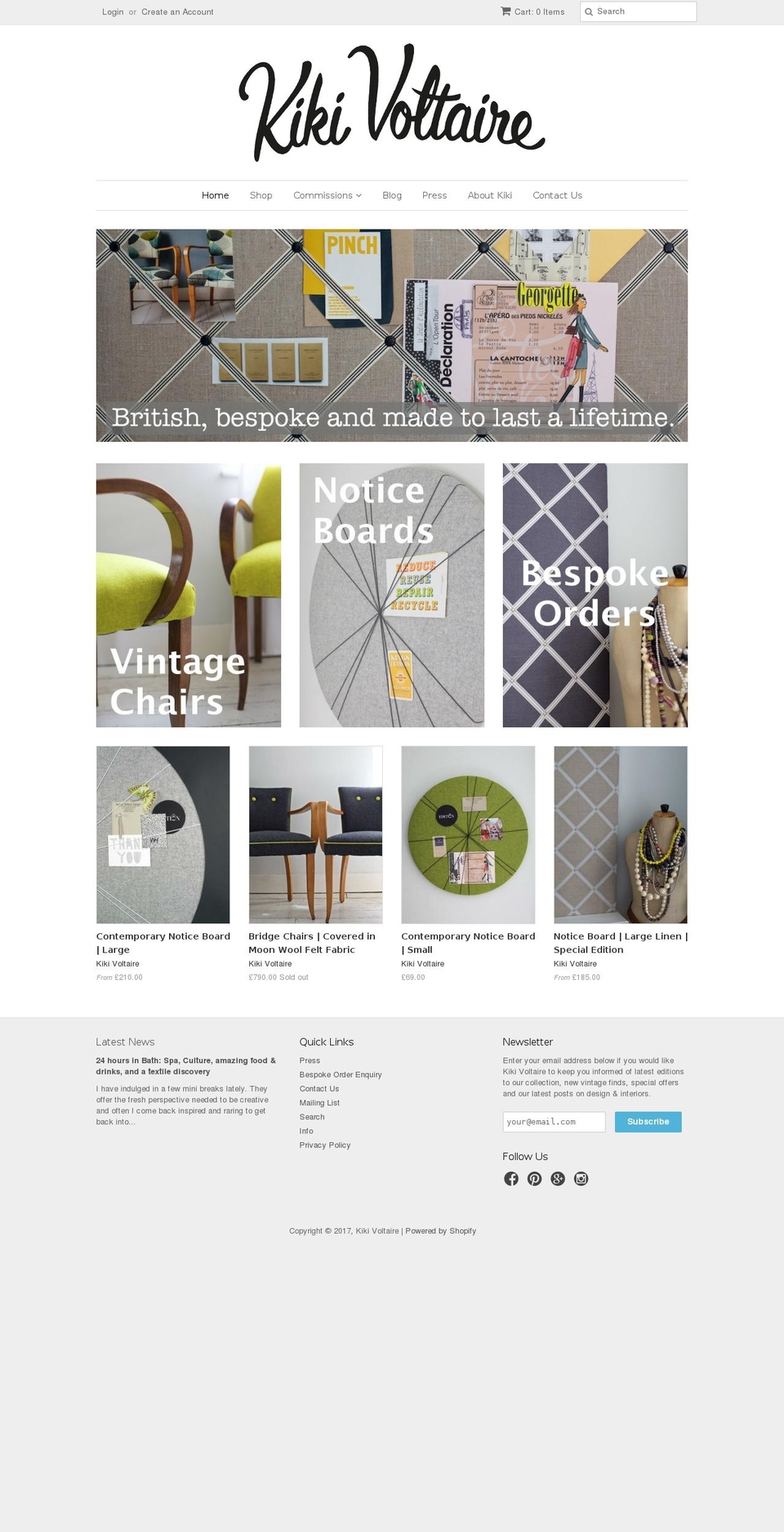 kikivoltaire.com shopify website screenshot