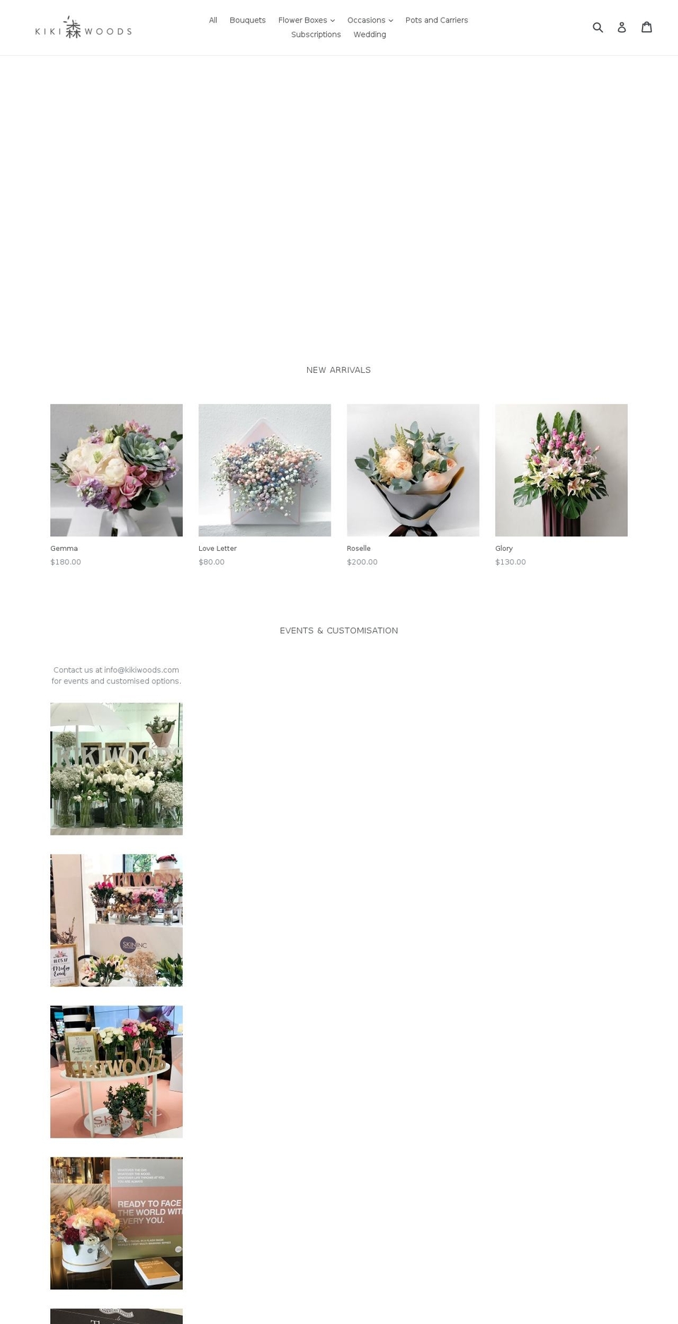 kikiwoods.com — Shopify storefront screenshot