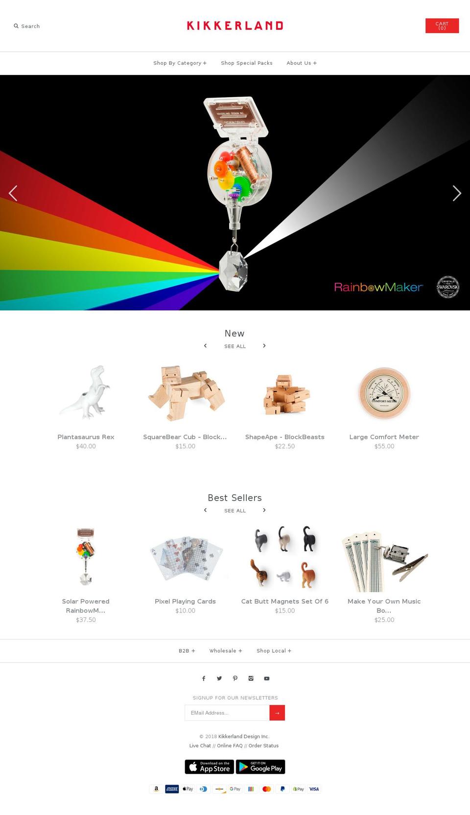 kikkerland.toys shopify website screenshot