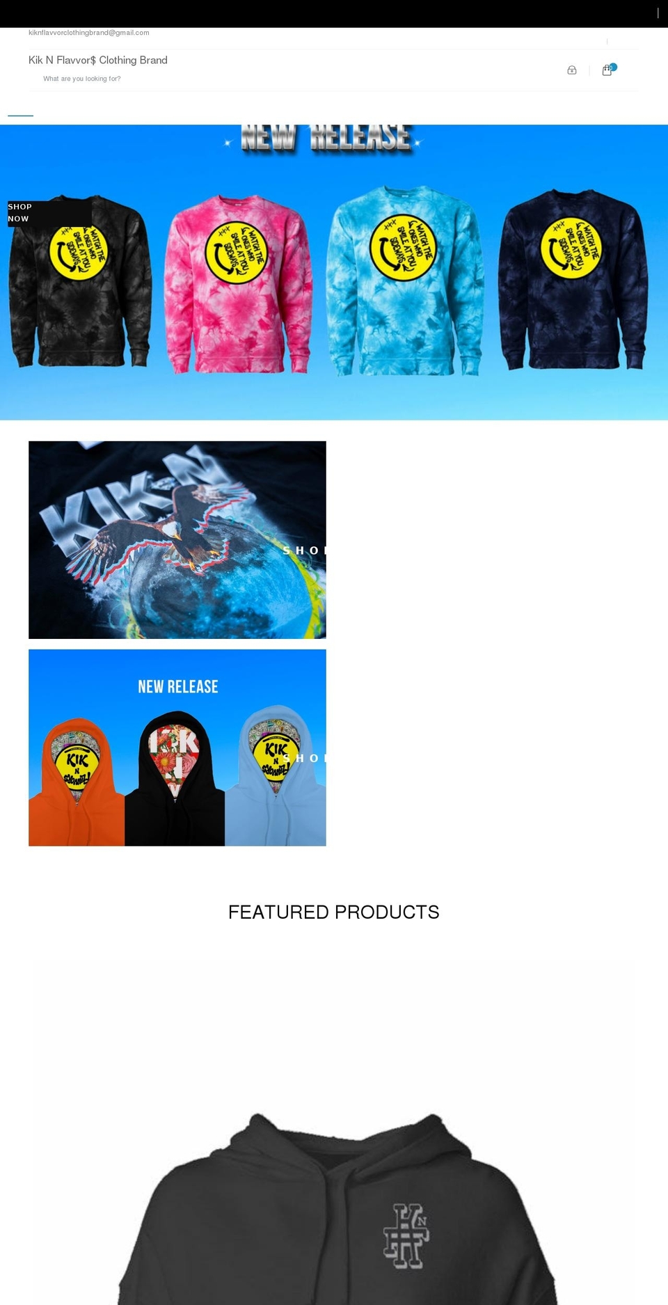 kiknflavvorsclothingbrand.com shopify website screenshot