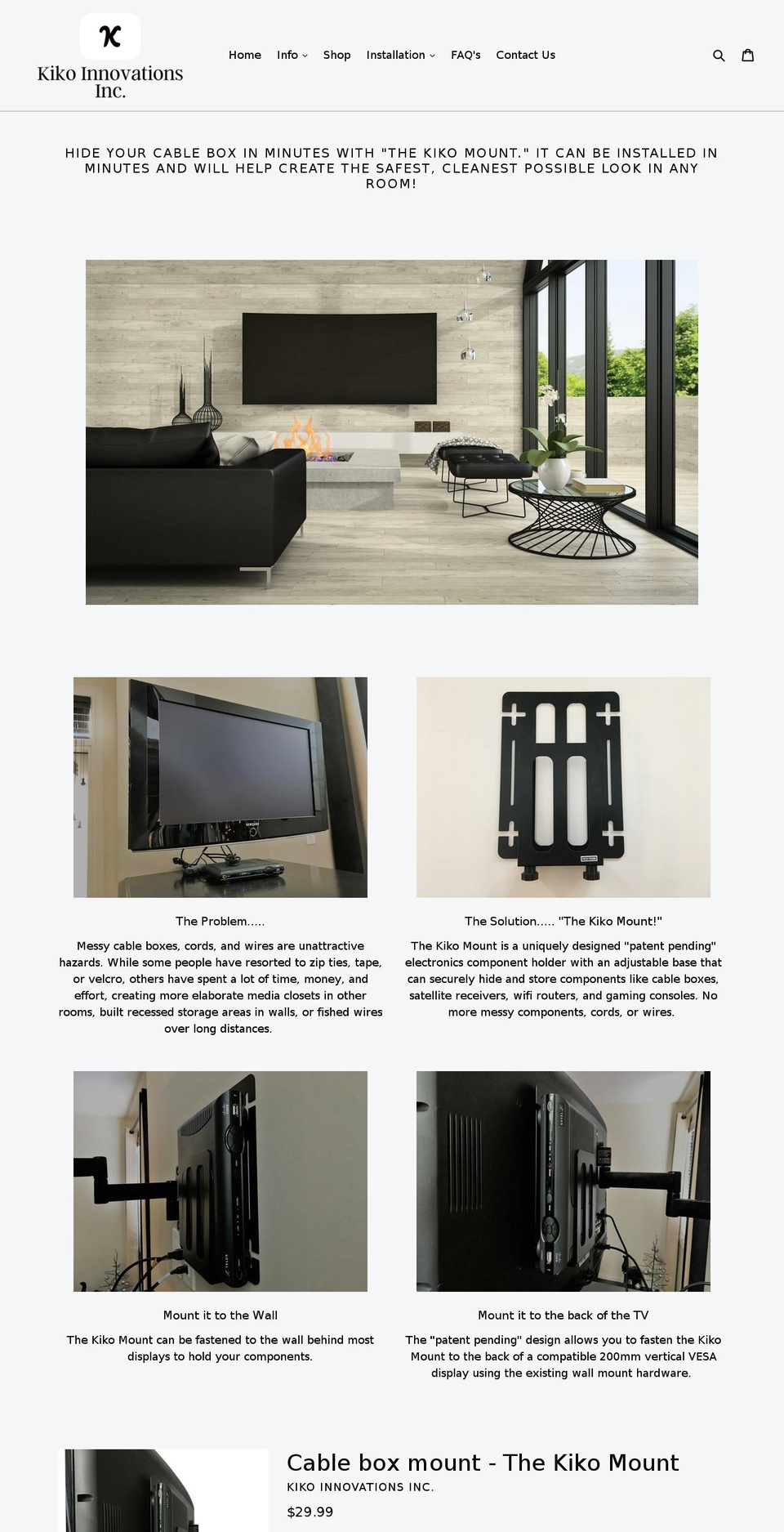 kikoinnovations.com — Shopify storefront screenshot
