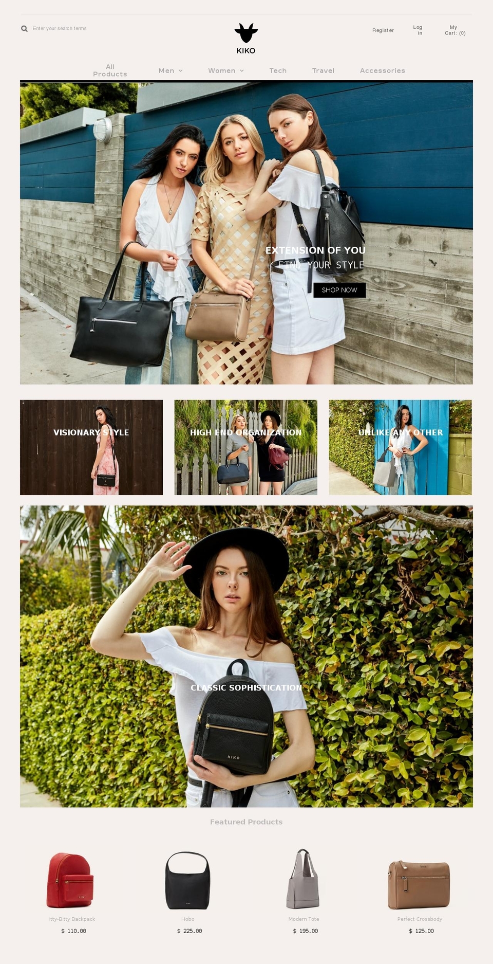 kikosleather.com — Shopify storefront screenshot