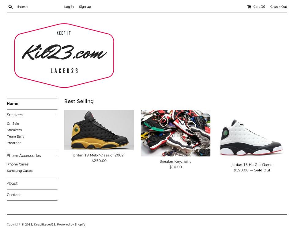 kil23.com — Shopify storefront screenshot