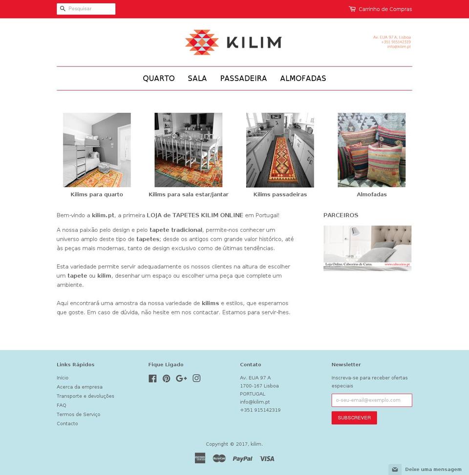 kilim.pt shopify website screenshot