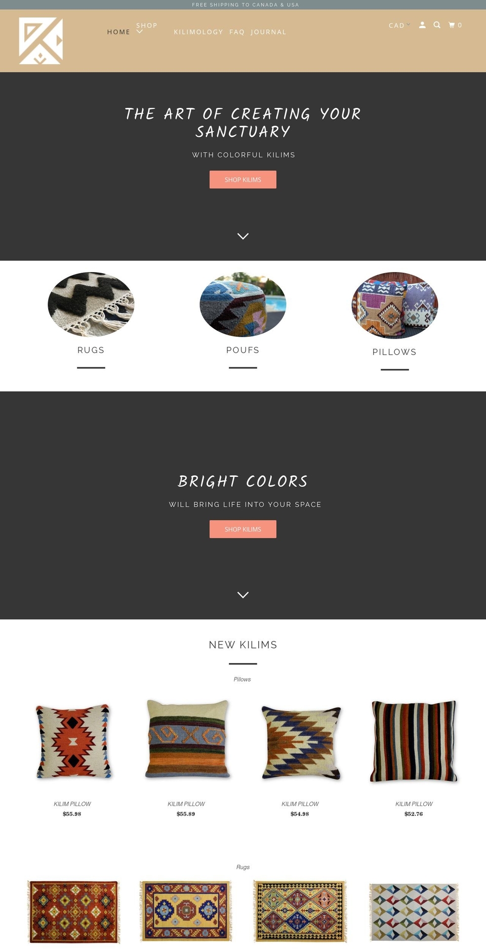 kilimology.com — Shopify storefront screenshot