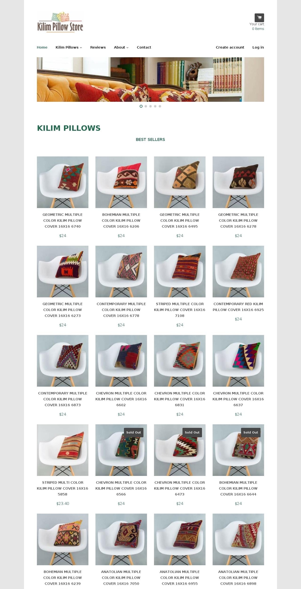kilimpillowstore.com shopify website screenshot
