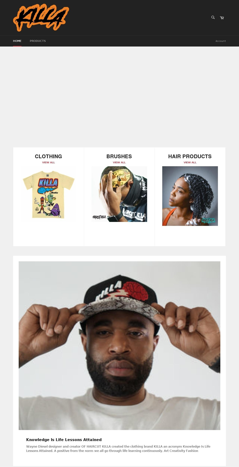 killamerch.com shopify website screenshot