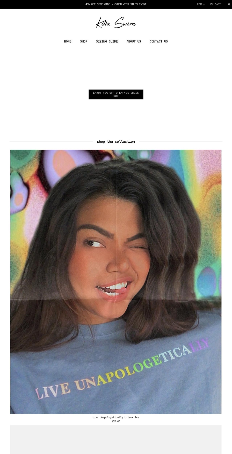 killaswim.com — Shopify storefront screenshot