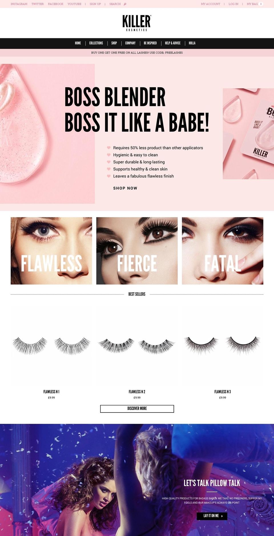 killercosmetics.com shopify website screenshot