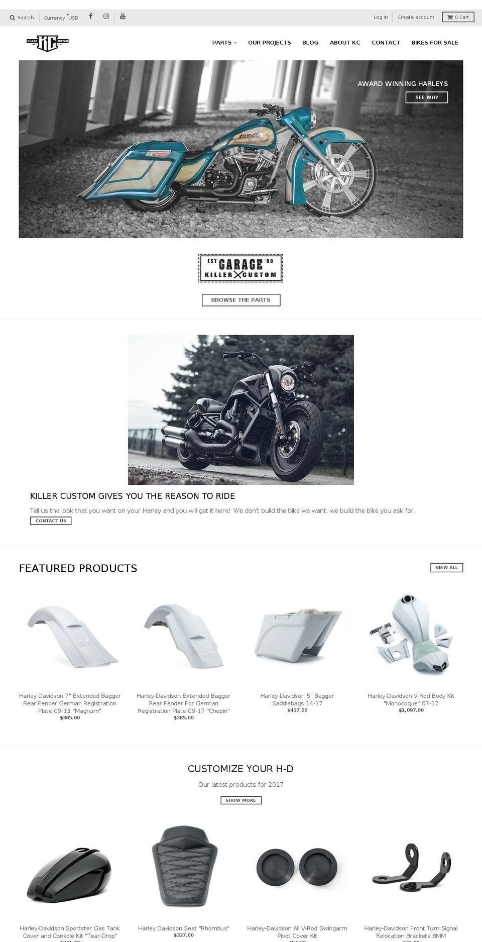 killercustom.com shopify website screenshot