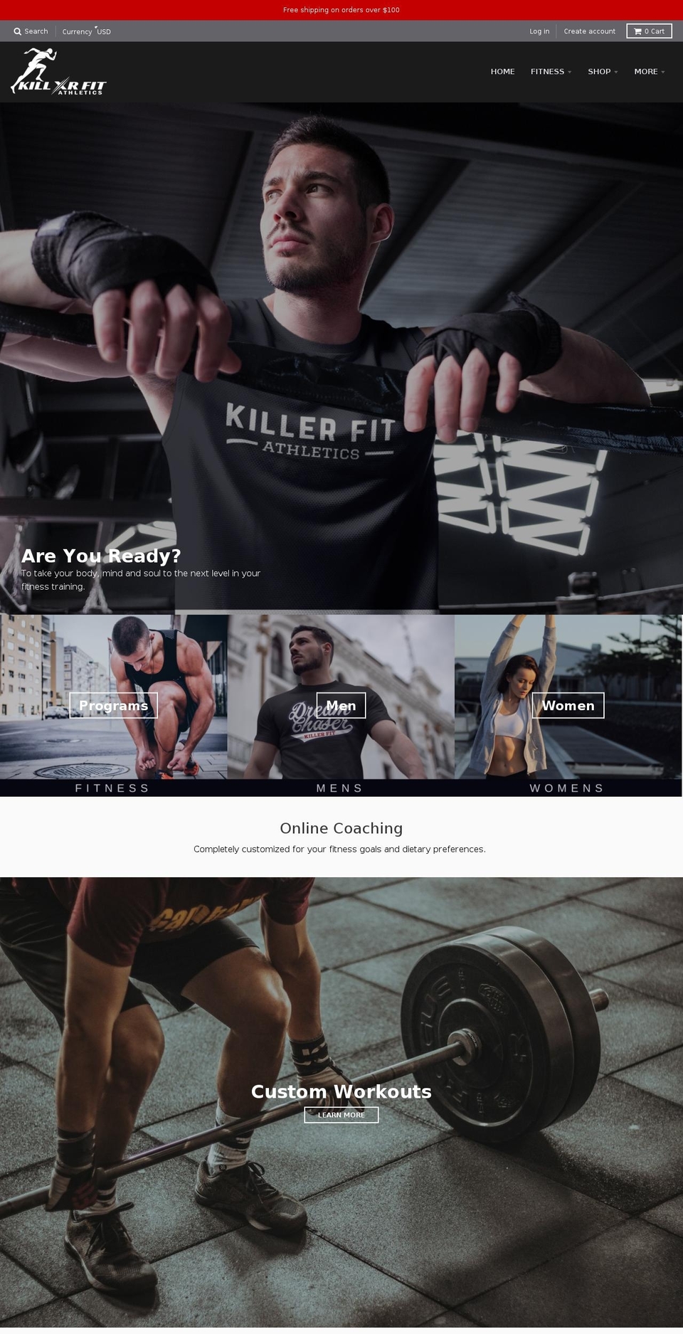 killerfitgear.com shopify website screenshot