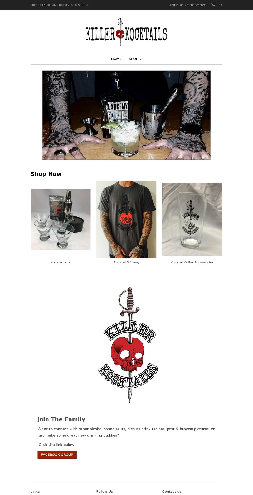 killerkocktails.com — Shopify storefront screenshot
