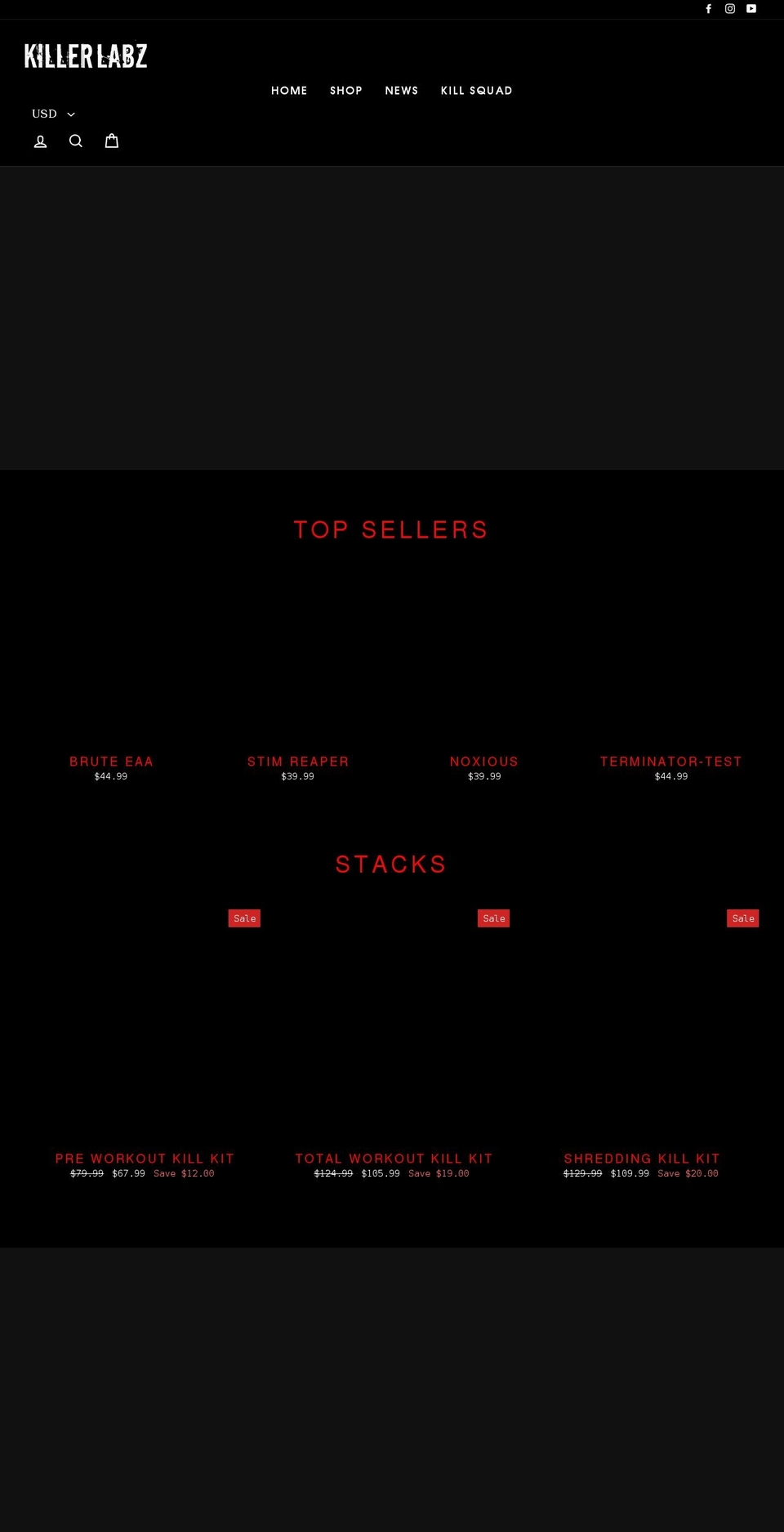 killerlabz.com shopify website screenshot
