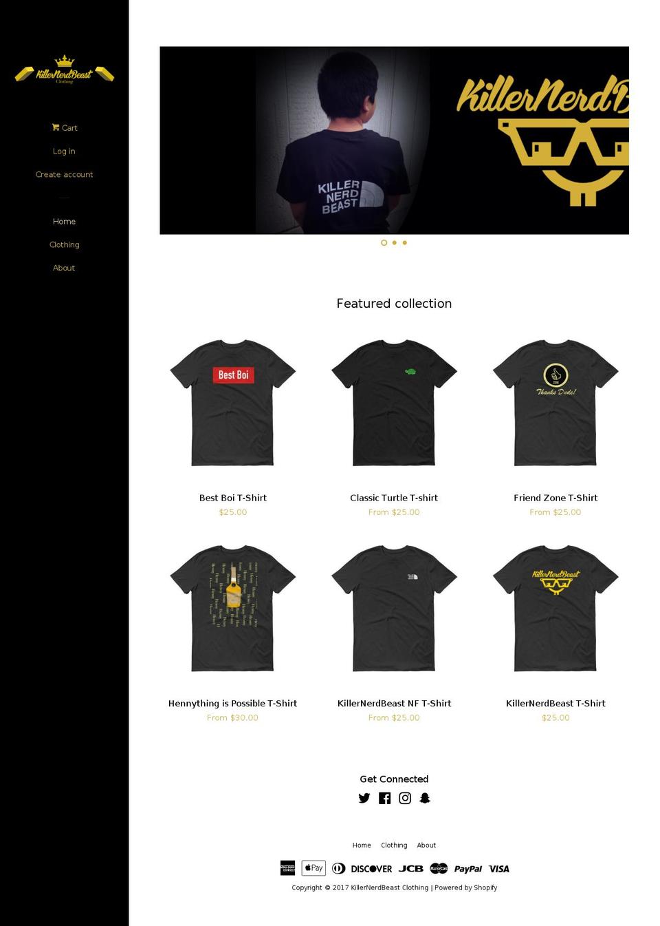 killernerdbeast.com shopify website screenshot