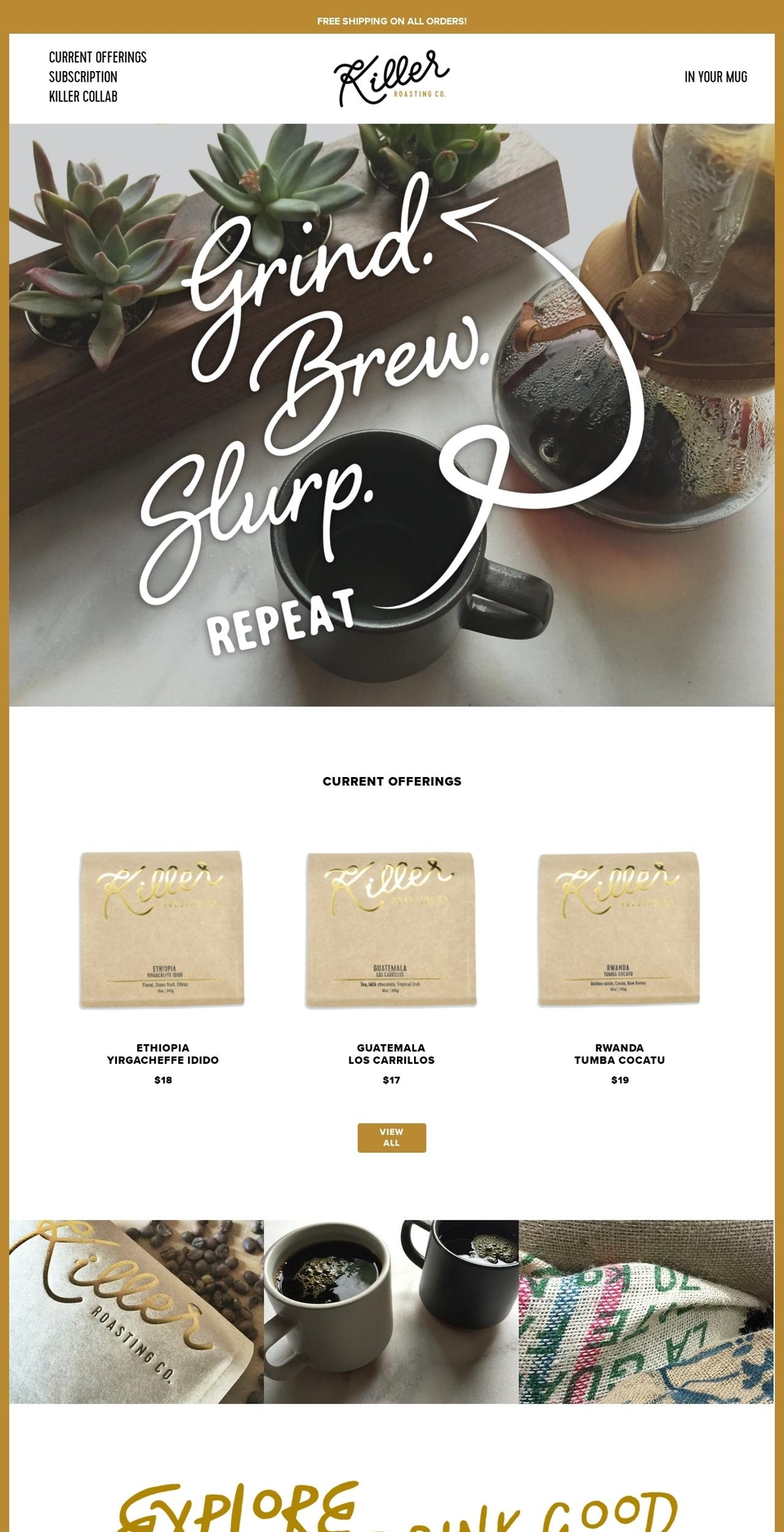 killerroastingco.com shopify website screenshot