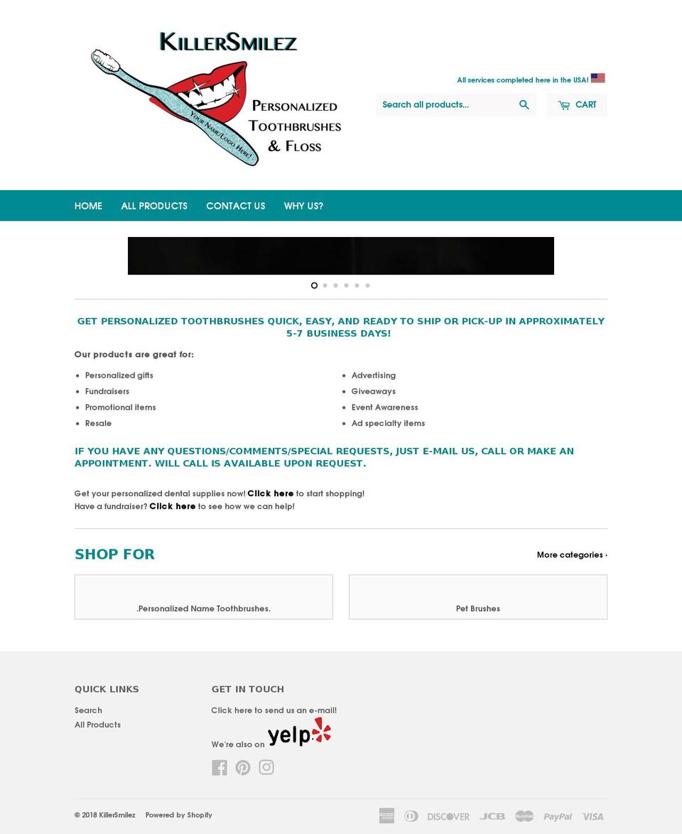 killersmilez.com — Shopify storefront screenshot