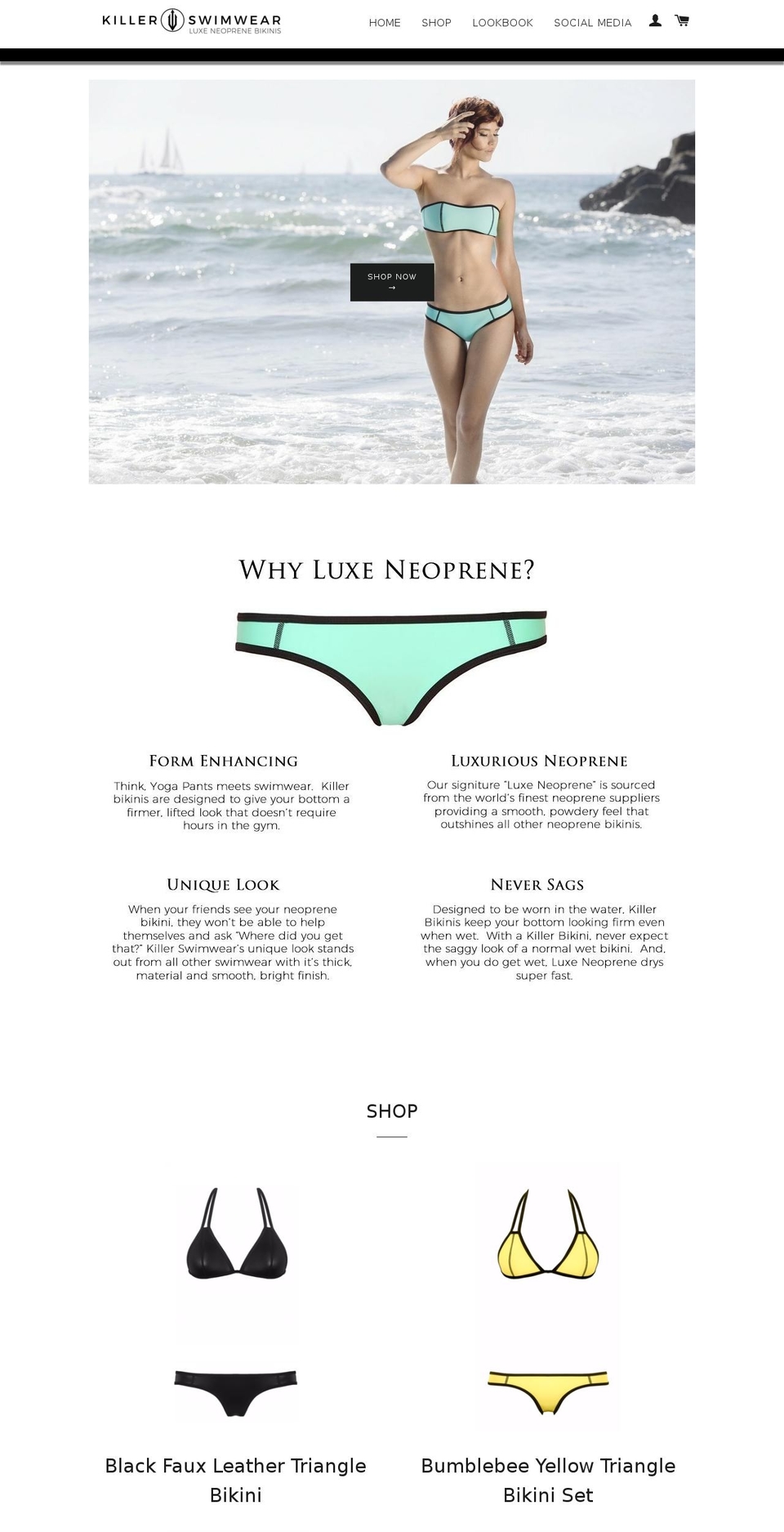 killerswimwear.com — Shopify storefront screenshot