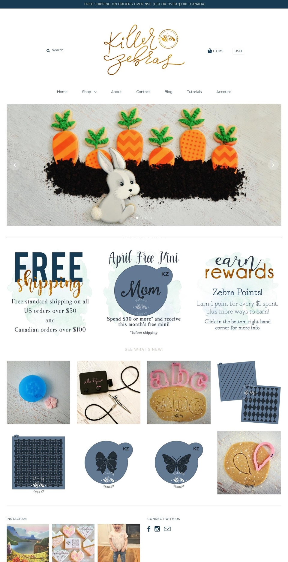 killerzebras.com shopify website screenshot