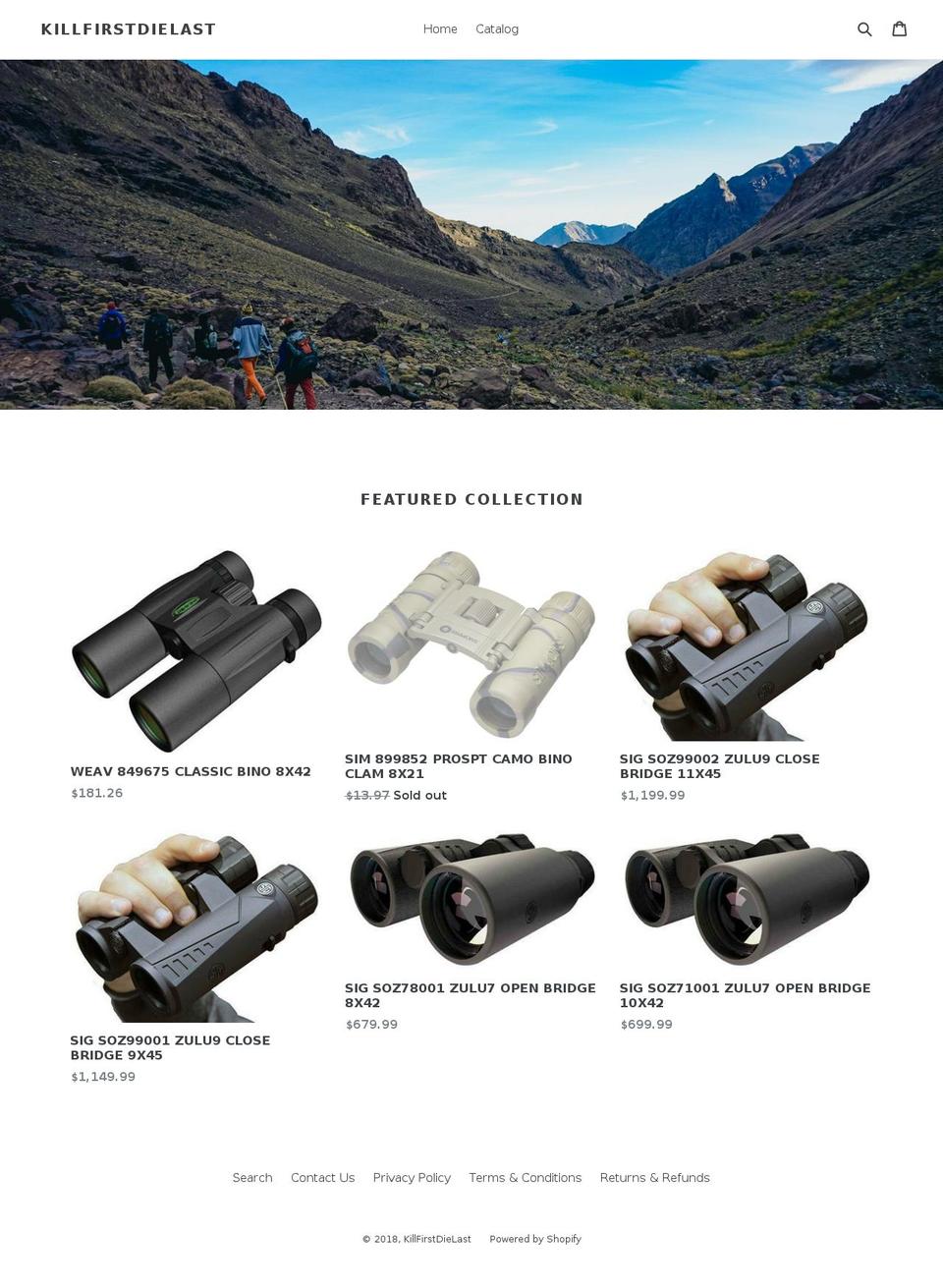 killfirstdielast.com — Shopify storefront screenshot
