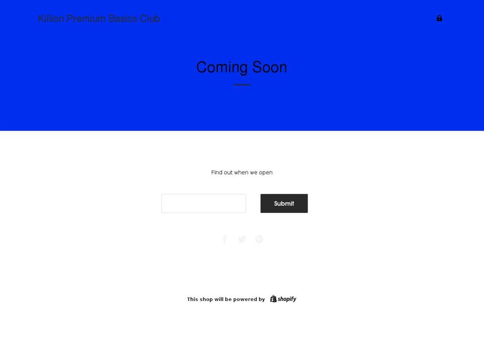 killionbasicsclub.com — Shopify storefront screenshot
