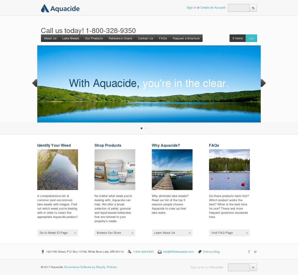 killlakeweeds.com shopify website screenshot