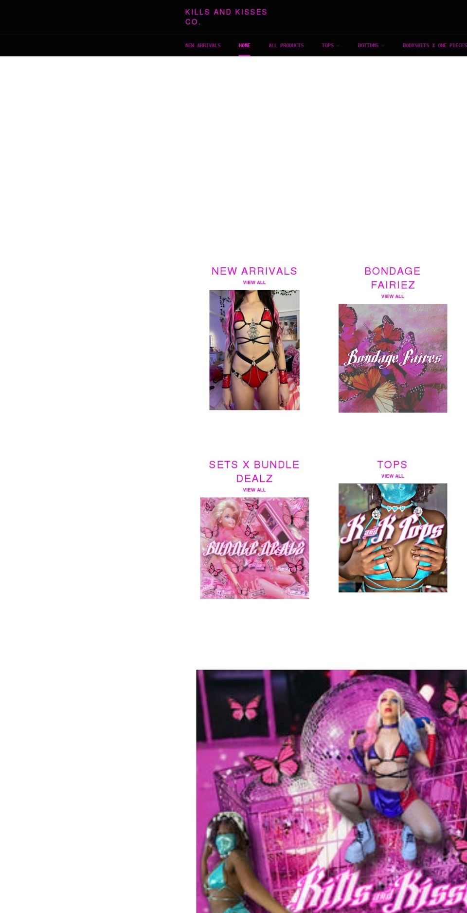 killsandkissesco.com shopify website screenshot