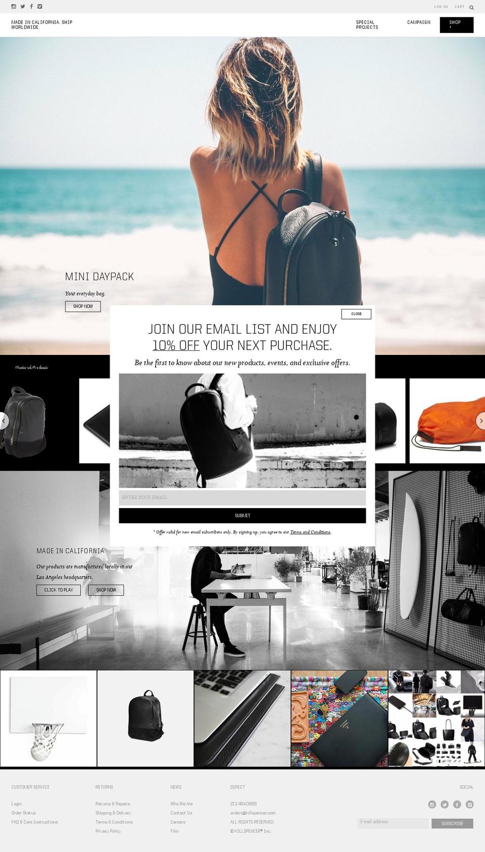 Killspencer - Production Shopify theme site example killspencer.myshopify.com