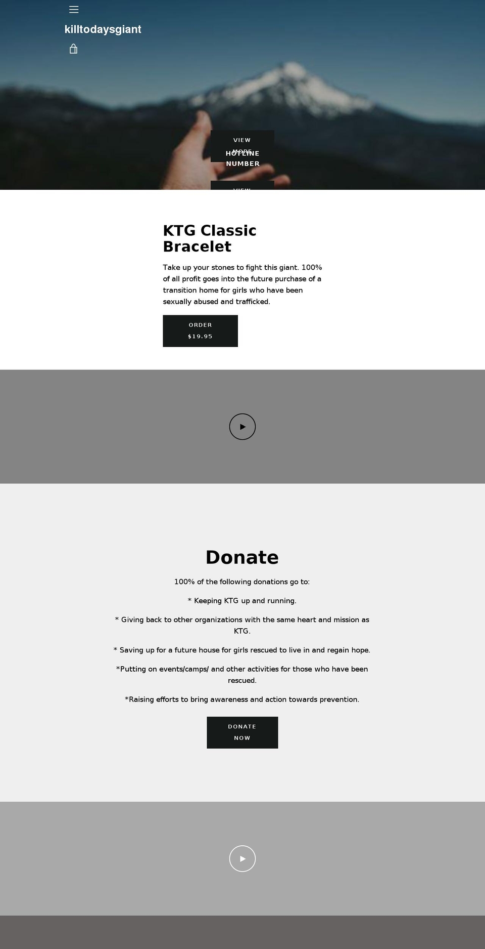 killtodaysgiant.org shopify website screenshot
