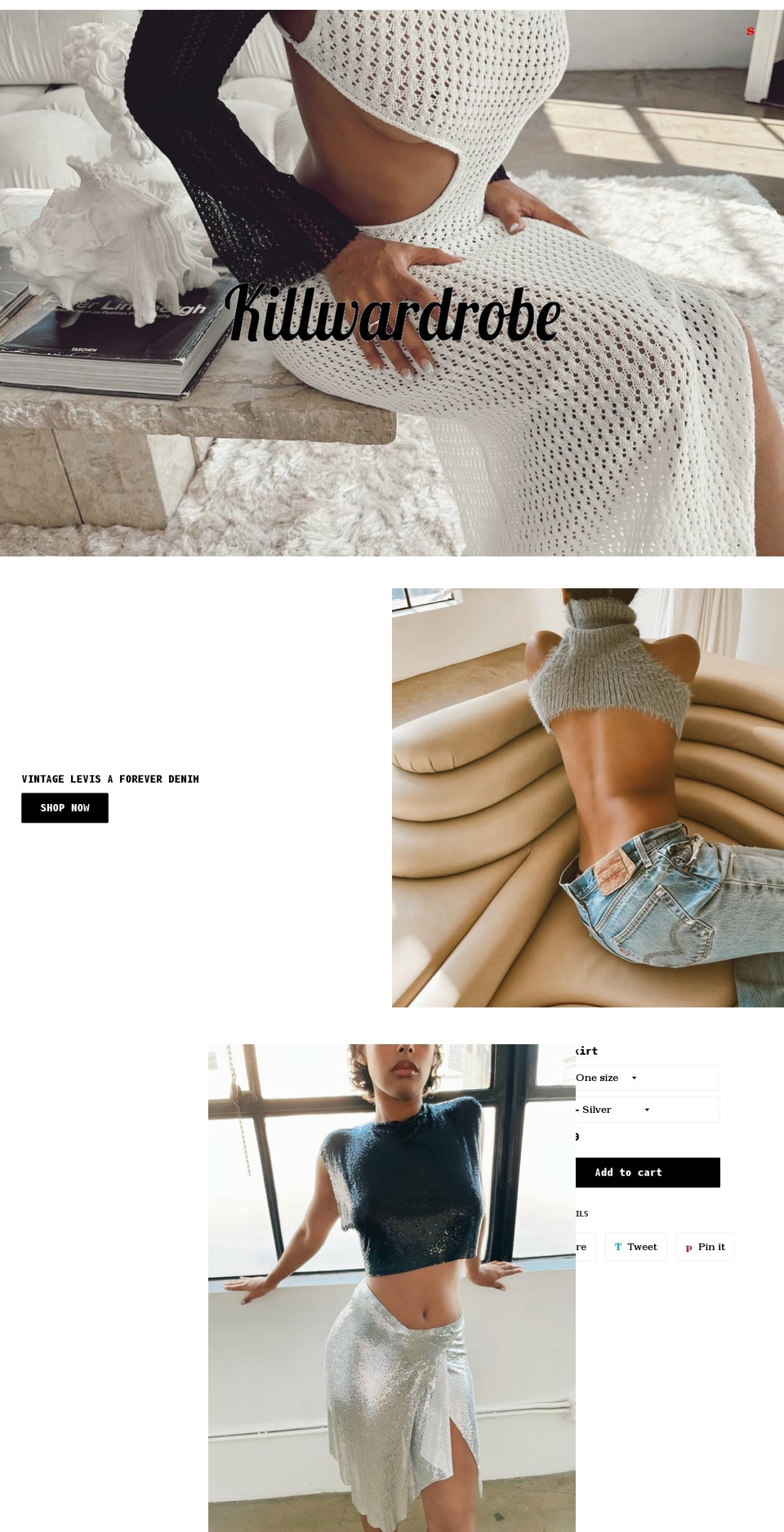 killwardrobe.com shopify website screenshot