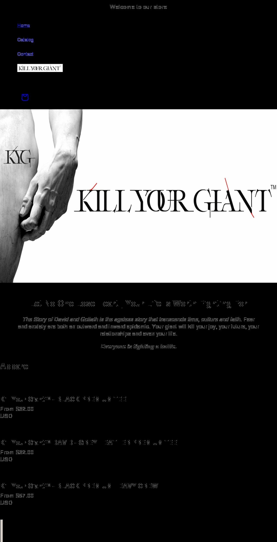 killyourgiant.com shopify website screenshot