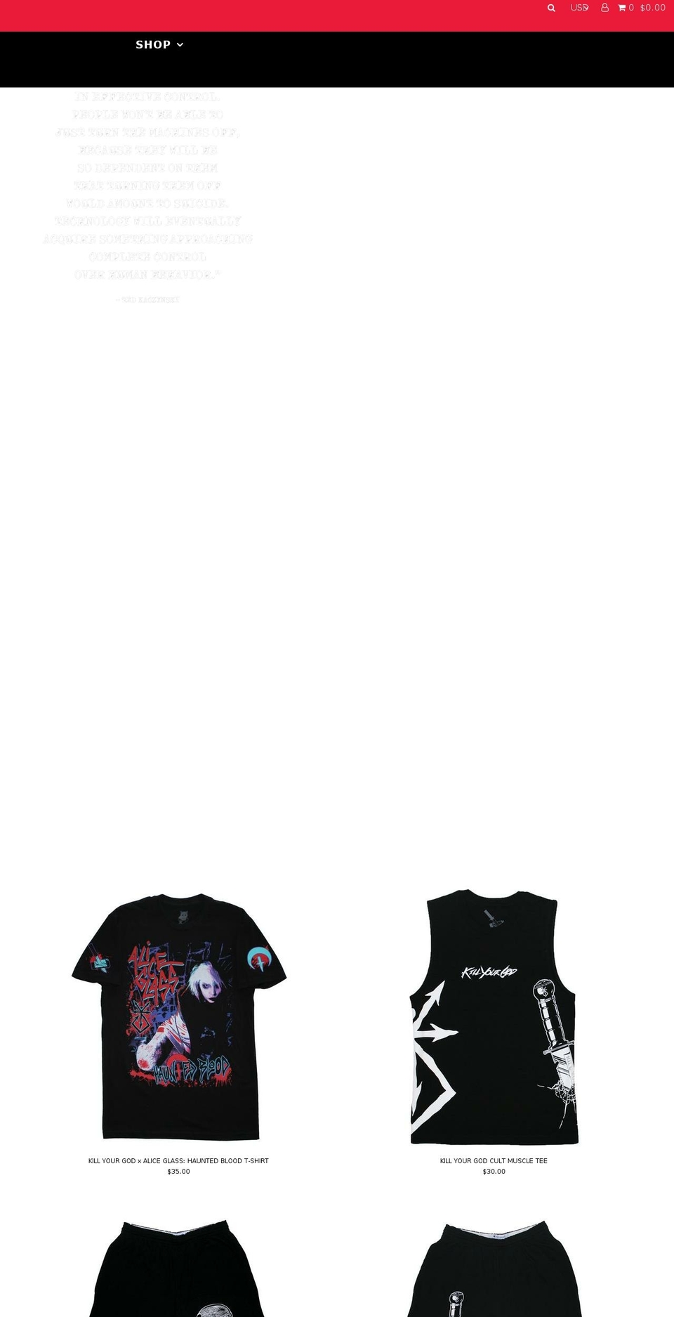 killyourgod.net shopify website screenshot