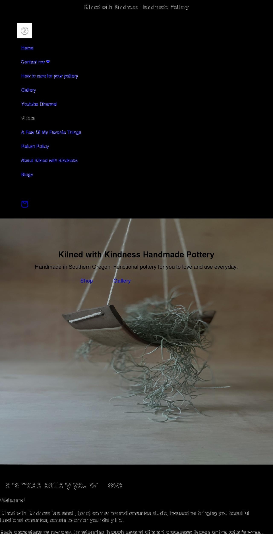 kilnedwithkindness.com shopify website screenshot
