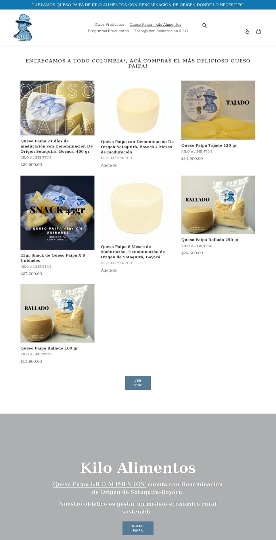 kiloalimentos.com shopify website screenshot